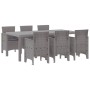 Conjunto de Comedor de Jardín 7 pcs Gris Claro Ratan Polt en Mesas de jardín | Comprar online en Foru.es
