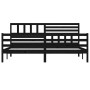 Estructura de cama de madera maciza negro 200x200 cm de vidaXL, Camas y somieres - Ref: Foro24-3101112, Precio: 195,69 €, Des...