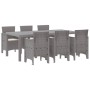 Conjunto de Comedor de Jardín 7 pcs Gris Claro Ratan Polt en Mesas de jardín | Comprar online en Foru.es