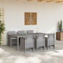 Conjunto de Comedor de Jardín 7 pcs Gris Claro Ratan Polt en Mesas de jardín | Comprar online en Foru.es