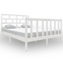 Estructura de cama de madera maciza de pino blanco 140x190 cm de vidaXL, Camas y somieres - Ref: Foro24-3101329, Precio: 149,...
