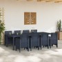 Conjunto de Comedor de Jardín 9 pcs Antracita Ratan Polt en Mesas de jardín | Comprar online en Foru.es