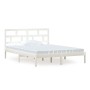 Estructura de cama de madera maciza blanco 150x200 cm de vidaXL, Camas y somieres - Ref: Foro24-3101224, Precio: 136,98 €, De...