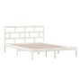 Estructura de cama de madera maciza blanco 150x200 cm de vidaXL, Camas y somieres - Ref: Foro24-3101224, Precio: 136,98 €, De...