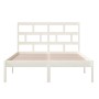 Estructura de cama de madera maciza blanco 150x200 cm de vidaXL, Camas y somieres - Ref: Foro24-3101224, Precio: 136,98 €, De...