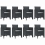 Conjunto de Comedor de Jardín 9 pcs Antracita Ratan Polt en Mesas de jardín | Comprar online en Foru.es