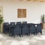 Conjunto de Comedor de Jardín 9 pcs Antracita Ratan Polt en Mesas de jardín | Comprar online en Foru.es