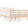 Estructura de cama doble pequeña de madera maciza 120x190 cm de vidaXL, Camas y somieres - Ref: Foro24-3101253, Precio: 124,8...