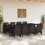 Conjunto de Comedor de Jardín 9 pcs Marrón Ratan Polt en Mesas de jardín | Comprar online en Foru.es