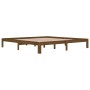 Estructura de cama madera maciza de pino marrón miel 200x200 cm de vidaXL, Camas y somieres - Ref: Foro24-810388, Precio: 126...