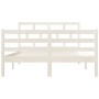 Estructura de cama doble de madera maciza blanco 135x190 cm de vidaXL, Camas y somieres - Ref: Foro24-3101259, Precio: 153,11...