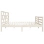 Estructura de cama doble de madera maciza blanco 135x190 cm de vidaXL, Camas y somieres - Ref: Foro24-3101259, Precio: 153,11...