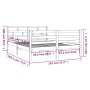 Estructura de cama doble de madera maciza blanco 135x190 cm de vidaXL, Camas y somieres - Ref: Foro24-3101259, Precio: 153,11...