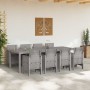 Conjunto de Comedor de Jardín 9 pcs Blanco Ratan Polt en Mesas de jardín | Comprar online en Foru.es