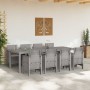 Conjunto de Comedor de Jardín 9 pcs Blanco Ratan Polt en Mesas de jardín | Comprar online en Foru.es