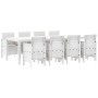 Conjunto de Comedor de Jardín 9 pcs Blanco Ratan Polt en Mesas de jardín | Comprar online en Foru.es