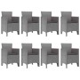 Conjunto de Comedor de Jardín 9 pcs Blanco Ratan Polt en Mesas de jardín | Comprar online en Foru.es