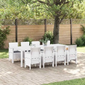 Conjunto de Comedor de Jardín 9 pcs Gris Claro Ratan Polt en Mesas de jardín | Comprar online en Foru.es