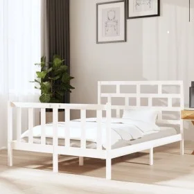 Estructura de cama madera maciza pino blanco 120x190 cm de vidaXL, Camas y somieres - Ref: Foro24-3101319, Precio: 136,73 €, ...