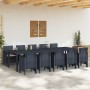 Conjunto de Comedor de Jardín 11 pcs Antracita Poliratán en Mesas de jardín | Comprar online en Foru.es