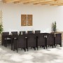 Conjunto de Comedor de Jardín 11 pcs Marrón y crema Ratán en Mesas de jardín | Comprar online en Foru.es