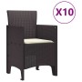 Conjunto de Comedor de Jardín 11 pcs Marrón y crema Ratán en Mesas de jardín | Comprar online en Foru.es