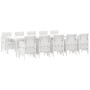 Conjunto de Comedor de Jardín 11 pcs Blanco Ratán y acero en Mesas de jardín | Comprar online en Foru.es