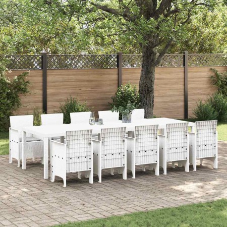 Conjunto de Comedor de Jardín 11 pcs Blanco y Gris claro en Mesas de jardín | Comprar online en Foru.es
