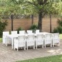 Conjunto de Comedor de Jardín 11 pcs Blanco y Gris claro en Mesas de jardín | Comprar online en Foru.es