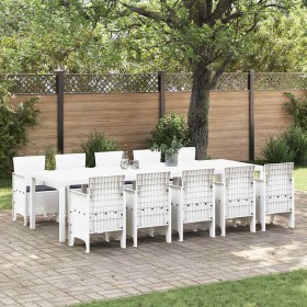 Conjunto de Comedor de Jardín con cojín 11 pcs Blanco en Mesas de jardín | Comprar online en Foru.es