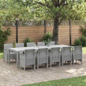 Conjunto de Comedor de Jardín 11 pcs Gris claro Polipropileno en Mesas de jardín | Comprar online en Foru.es