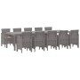Conjunto de Comedor de Jardín 11 pcs Gris claro Poliratán en Mesas de jardín | Comprar online en Foru.es