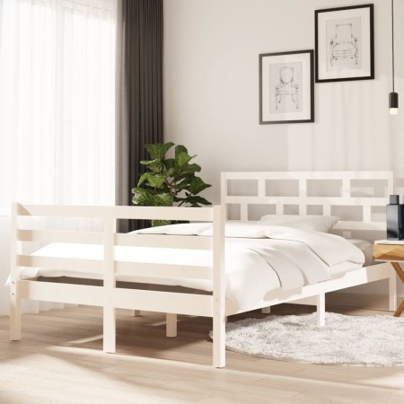 Estructura de cama madera maciza de pino blanco 120x200 cm de vidaXL, Camas y somieres - Ref: Foro24-3101279, Precio: 135,30 ...
