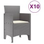 Conjunto de Comedor de Jardín 11 pcs Gris claro y crema en Mesas de jardín | Comprar online en Foru.es