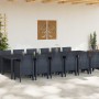 Conjunto de Comedor de Jardín 13 pcs Antracita Ratan Polt en Mesas de jardín | Comprar online en Foru.es