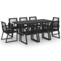 Juego de comedor para jardín 9 piezas ratán PVC negro en Conjuntos de jardín | Comprar online en Foru.es