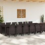 Conjunto de Comedor de Jardín 13 pcs Marrón Ratan Polt en Mesas de jardín | Comprar online en Foru.es