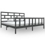 Estructura de cama de madera maciza de pino gris 200x200 cm de vidaXL, Camas y somieres - Ref: Foro24-3101370, Precio: 184,42...