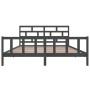 Estructura de cama de madera maciza de pino gris 200x200 cm de vidaXL, Camas y somieres - Ref: Foro24-3101370, Precio: 184,42...
