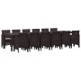 Conjunto de Comedor de Jardín 13 pcs Marrón Ratan Polt en Mesas de jardín | Comprar online en Foru.es