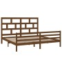 Estructura de cama madera maciza de pino marrón miel 200x200 cm de vidaXL, Camas y somieres - Ref: Foro24-3101306, Precio: 18...