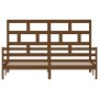 Estructura de cama madera maciza de pino marrón miel 200x200 cm de vidaXL, Camas y somieres - Ref: Foro24-3101306, Precio: 18...
