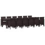 Conjunto de Comedor de Jardín 13 pcs Marrón Ratan Polt en Mesas de jardín | Comprar online en Foru.es
