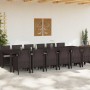Conjunto de Comedor de Jardín 13 pcs Marrón Ratan Polt en Mesas de jardín | Comprar online en Foru.es