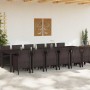 Conjunto de Comedor de Jardín 13 pcs Marrón Ratan Polt en Mesas de jardín | Comprar online en Foru.es
