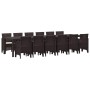 Conjunto de Comedor de Jardín 13 pcs Marrón Ratan Polt en Mesas de jardín | Comprar online en Foru.es