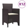 Conjunto de Comedor de Jardín 13 pcs Marrón Ratan Polt en Mesas de jardín | Comprar online en Foru.es