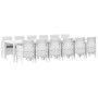 Conjunto de Comedor de Jardín 13 pcs Blanco Ratan Polt en Mesas de jardín | Comprar online en Foru.es
