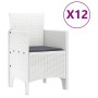 Conjunto de Comedor de Jardín 13 pcs Blanco Ratan Polt en Mesas de jardín | Comprar online en Foru.es