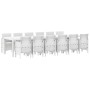 Conjunto de Comedor de Jardín 13 pcs Blanco Ratan Polt en Mesas de jardín | Comprar online en Foru.es